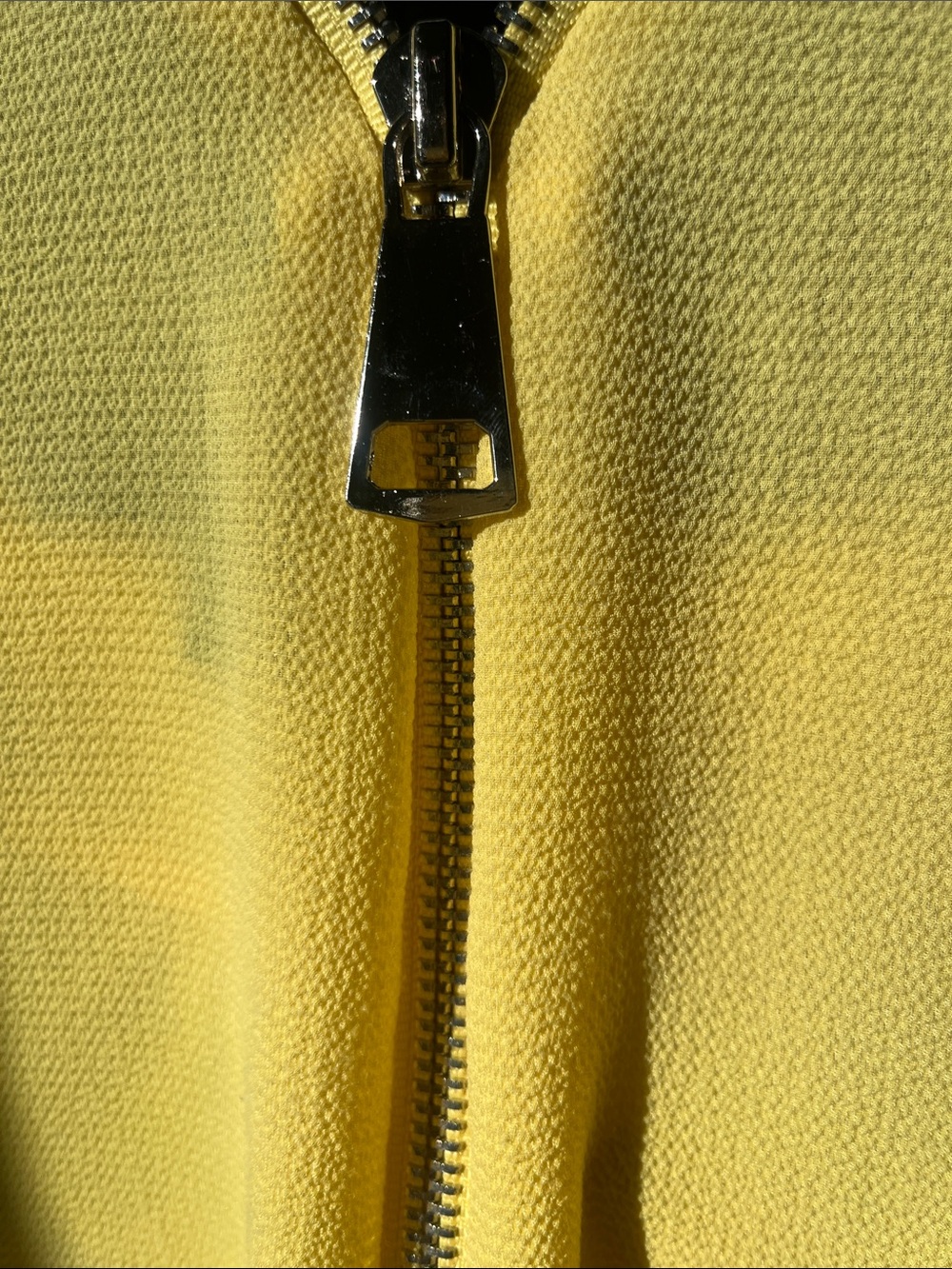 Zac & Rachel Bright Yellow Zip-Front Blouse with Silver Hardware